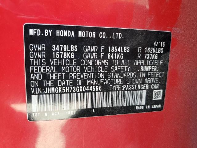 2016 HONDA FIT EX JHMGK5H73GX044596