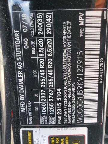 2019 MERCEDES-BENZ GLC 300 - WDC0G4JB9KV127915