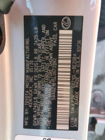 2020 LEXUS ES 350 F S 58AGZ1B15LU072992