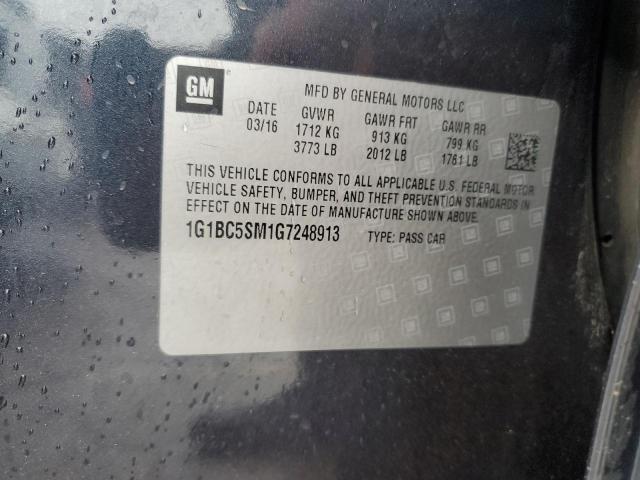 2016 CHEVROLET CRUZE LS 1G1BC5SM1G7248913