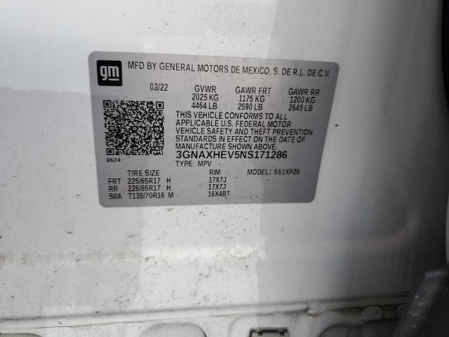 2022 CHEVROLET EQUINOX LS 3GNAXHEV5NS171286