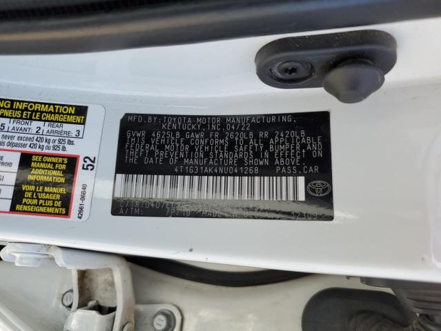 2022 TOYOTA CAMRY NIGH 4T1G31AK4NU041268