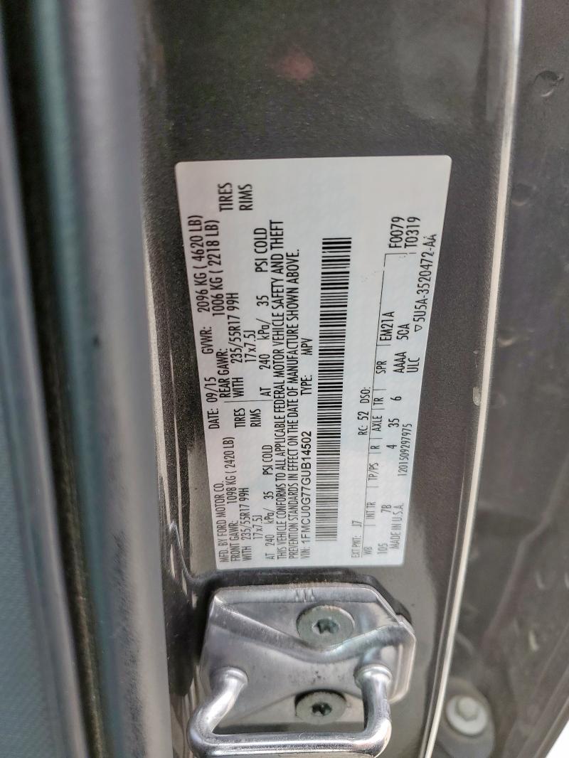 2016 FORD ESCAPE SE - 1FMCU0G77GUB14502