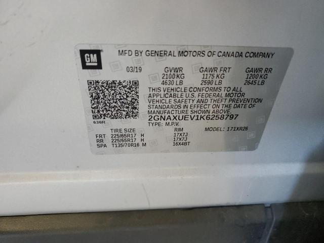 2019 CHEVROLET EQUINOX LT - 2GNAXUEV1K6258797