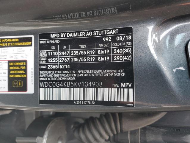 2019 MERCEDES-BENZ GLC 300 4M - WDC0G4KB5KV134908
