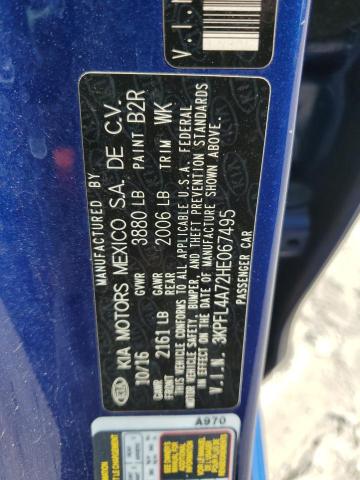 2017 KIA FORTE LX - 3KPFL4A72HE067495
