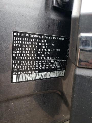 2018 VOLKSWAGEN TIGUAN SEL 3VV5B7AX5JM055046