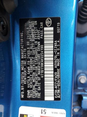 2019 TOYOTA CAMRY L - 4T1B11HK4KU254190
