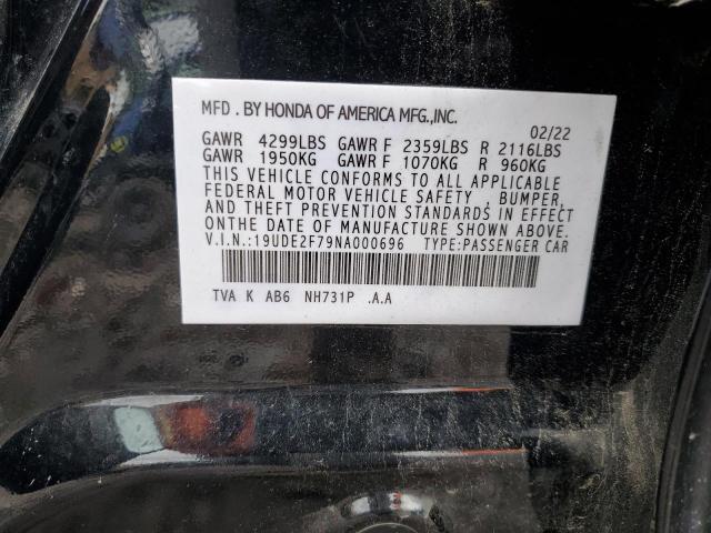 2022 ACURA ILX PREMIU 19UDE2F79NA000696