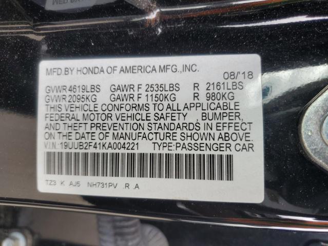2019 ACURA TLX TECHNO 19UUB2F41KA004221