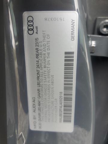 2020 AUDI A3 S-LINE - WAUBEGFF4LA092918