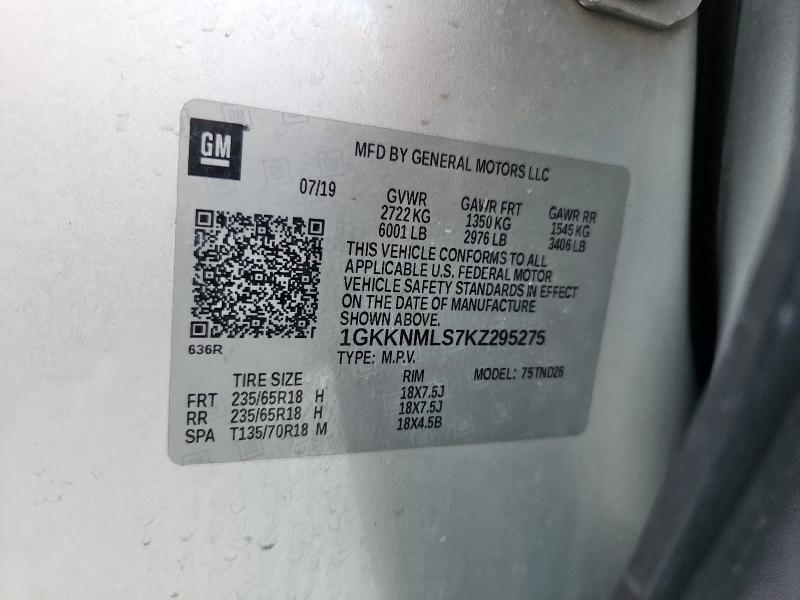 2019 GMC ACADIA SLT - 1GKKNMLS7KZ295275