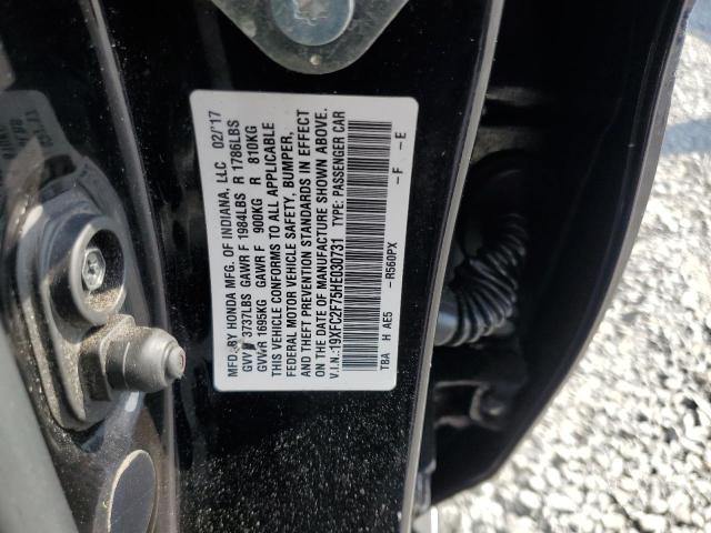 2017 HONDA CIVIC EX - 19XFC2F75HE030731