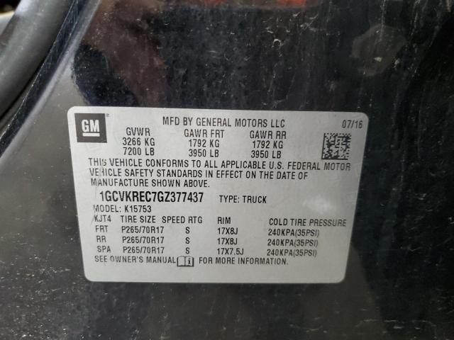 2016 CHEVROLET SILVERADO - 1GCVKREC7GZ377437
