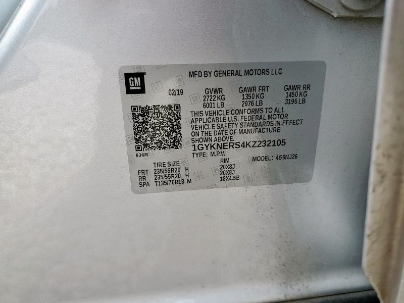 2019 CADILLAC XT5 PREMIU 1GYKNERS4KZ232105