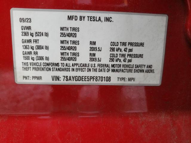 2023 TESLA MODEL Y - 7SAYGDEE5PF870108