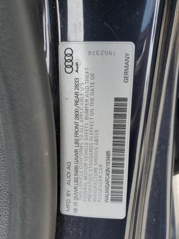 2016 AUDI A7 PREMIUM WAUWGAFC4GN193485