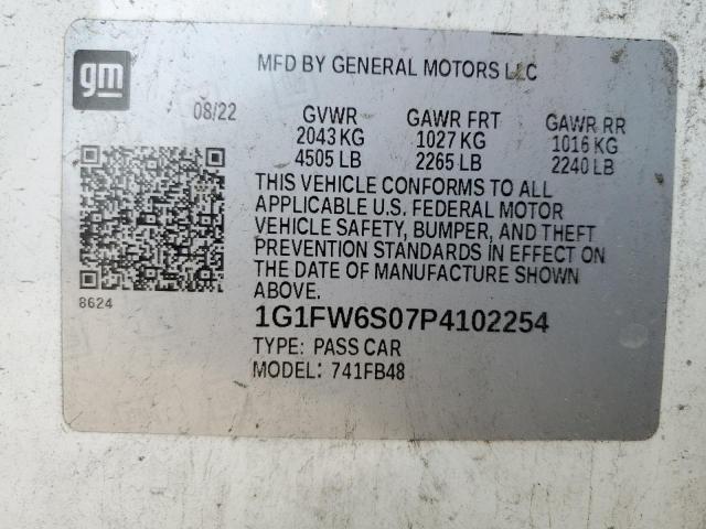 2023 CHEVROLET BOLT EV 1L 1G1FW6S07P4102254