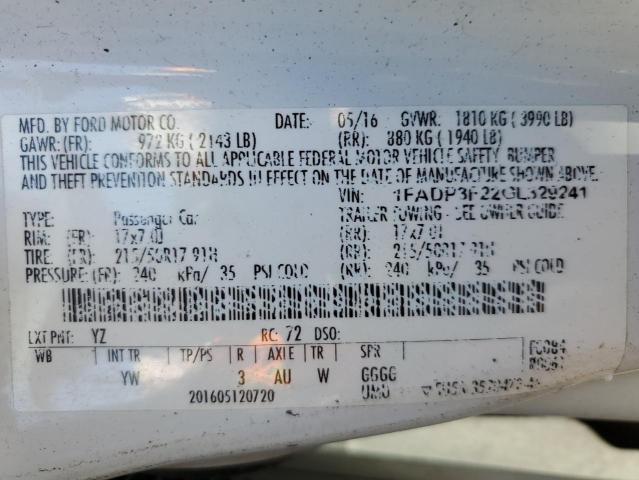 2016 FORD FOCUS SE - 1FADP3F22GL329241