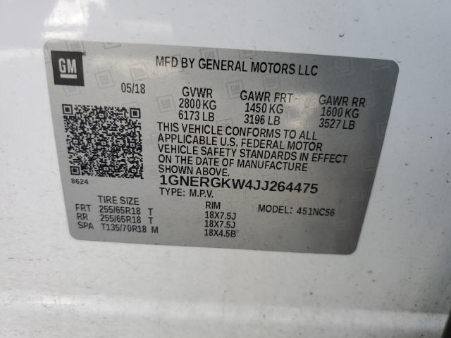 2018 CHEVROLET TRAVERSE L - 1GNERGKW4JJ264475
