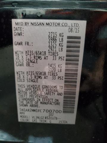 2015 NISSAN PATHFINDER - 5N1AR2MM1FC700700