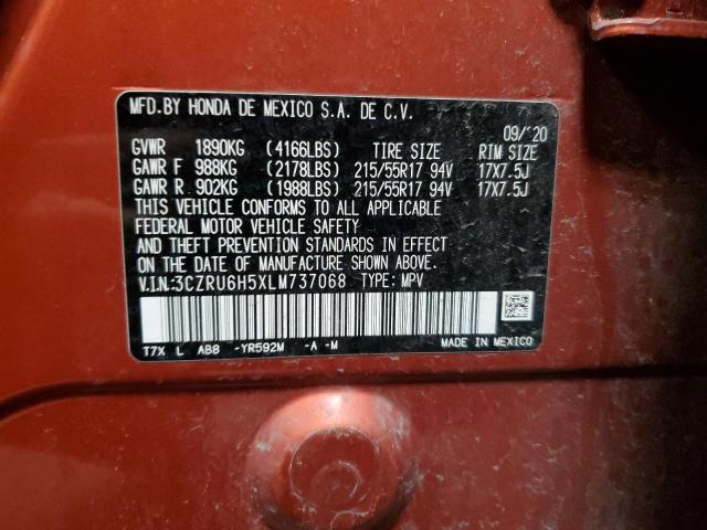 2020 HONDA HR-V EX 3CZRU6H5XLM737068