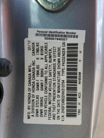 2017 HONDA CIVIC LX 2HGFC4B02HH310794