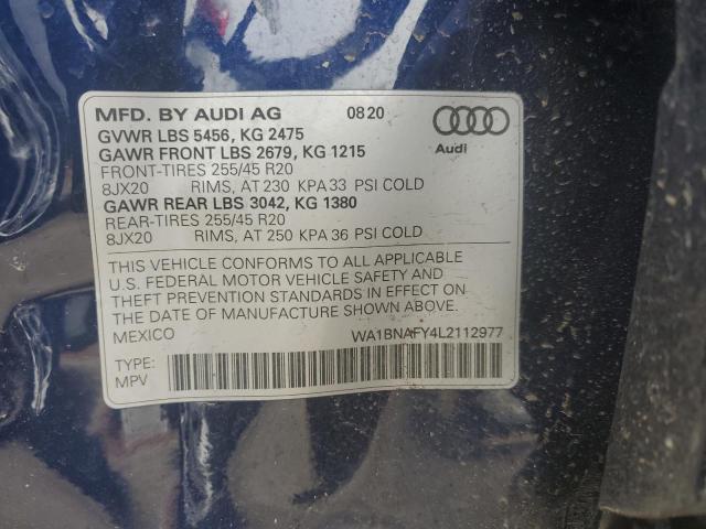 2020 AUDI Q5 PREMIUM WA1BNAFY4L2112977