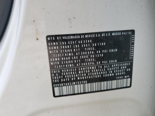 2018 VOLKSWAGEN TIGUAN SE - 3VV3B7AX2JM153796