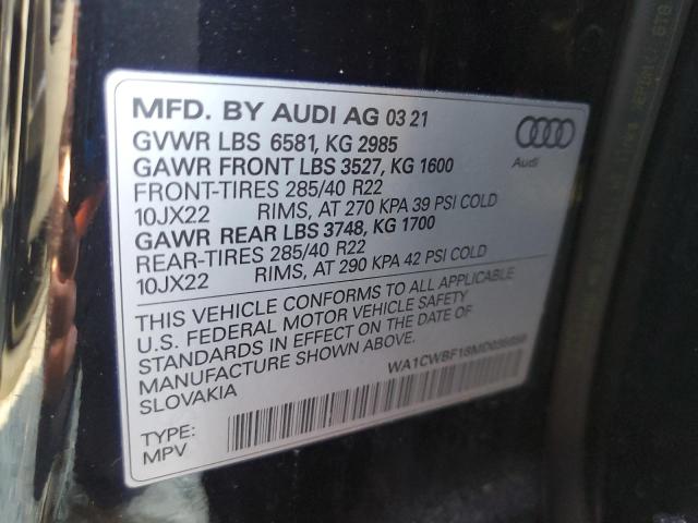 2021 AUDI SQ8 PRESTI WA1CWBF18MD035658