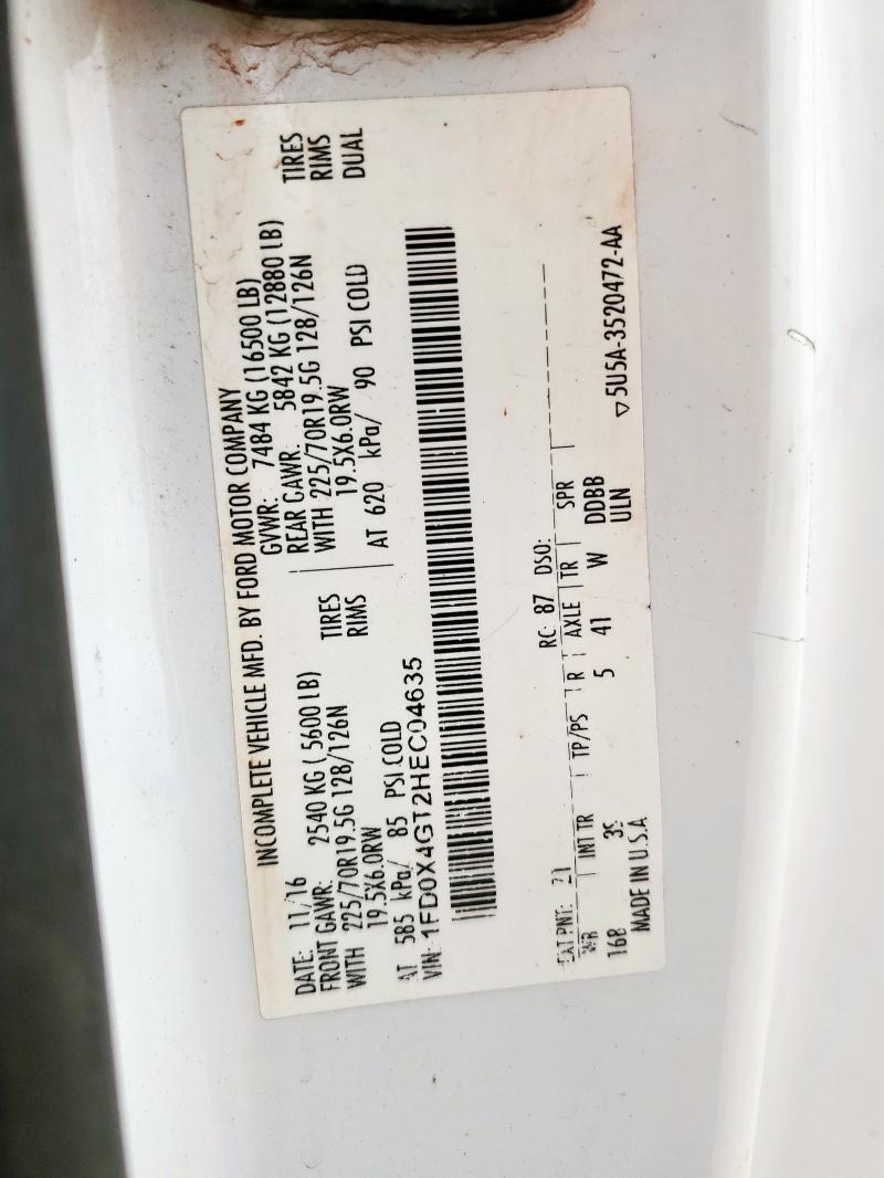 2017 FORD F450 SUPER - 1FD0X4GT2HEC04635