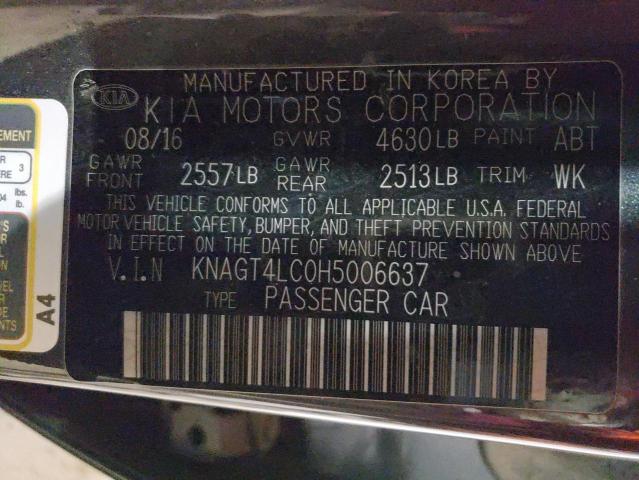 2017 KIA OPTIMA HYB - KNAGT4LC0H5006637
