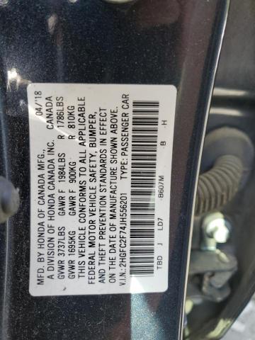 2018 HONDA CIVIC EX - 2HGFC2F74JH556201