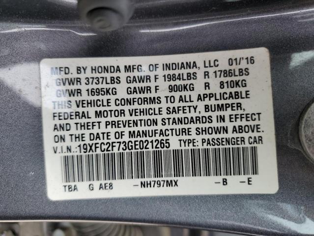 2016 HONDA CIVIC EX - 19XFC2F73GE021265