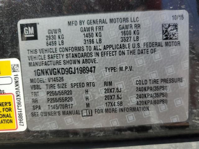 2016 CHEVROLET TRAVERSE L - 1GNKVGKD9GJ198947