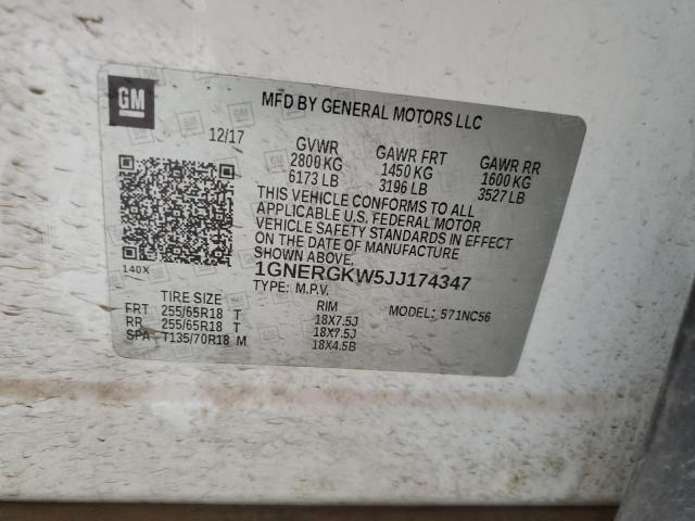 2018 CHEVROLET TRAVERSE L - 1GNERGKW5JJ174347