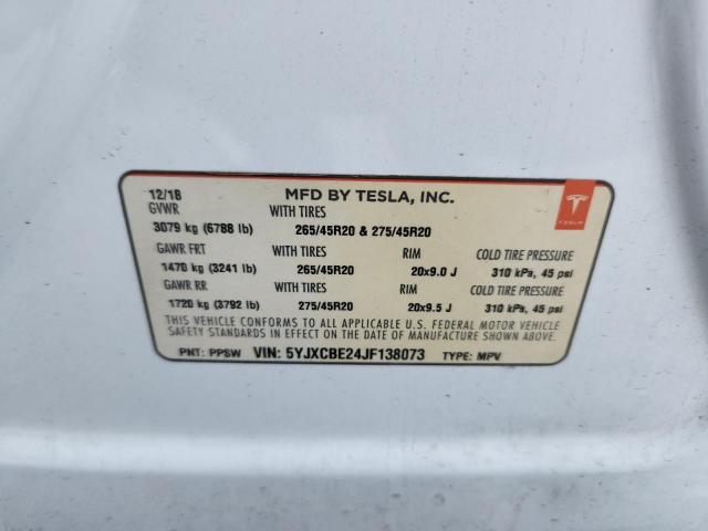 2018 TESLA MODEL X 5YJXCBE24JF138073