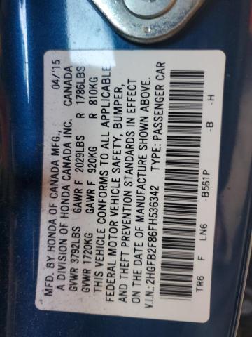 2015 HONDA CIVIC EX - 2HGFB2F86FH536342