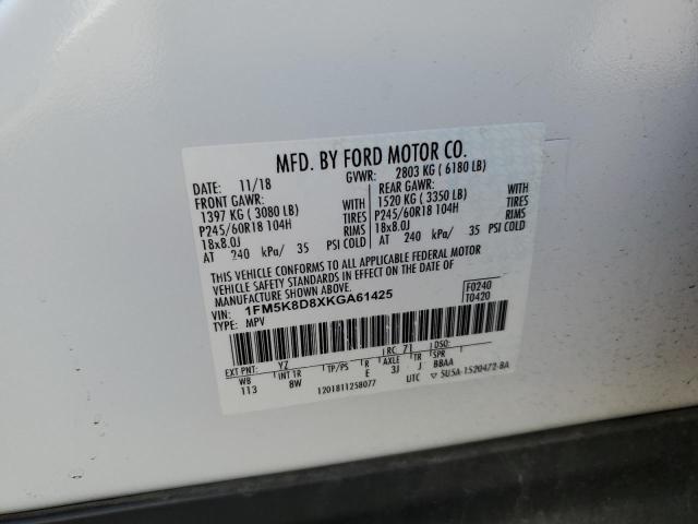 2019 FORD EXPLORER X - 1FM5K8D8XKGA61425