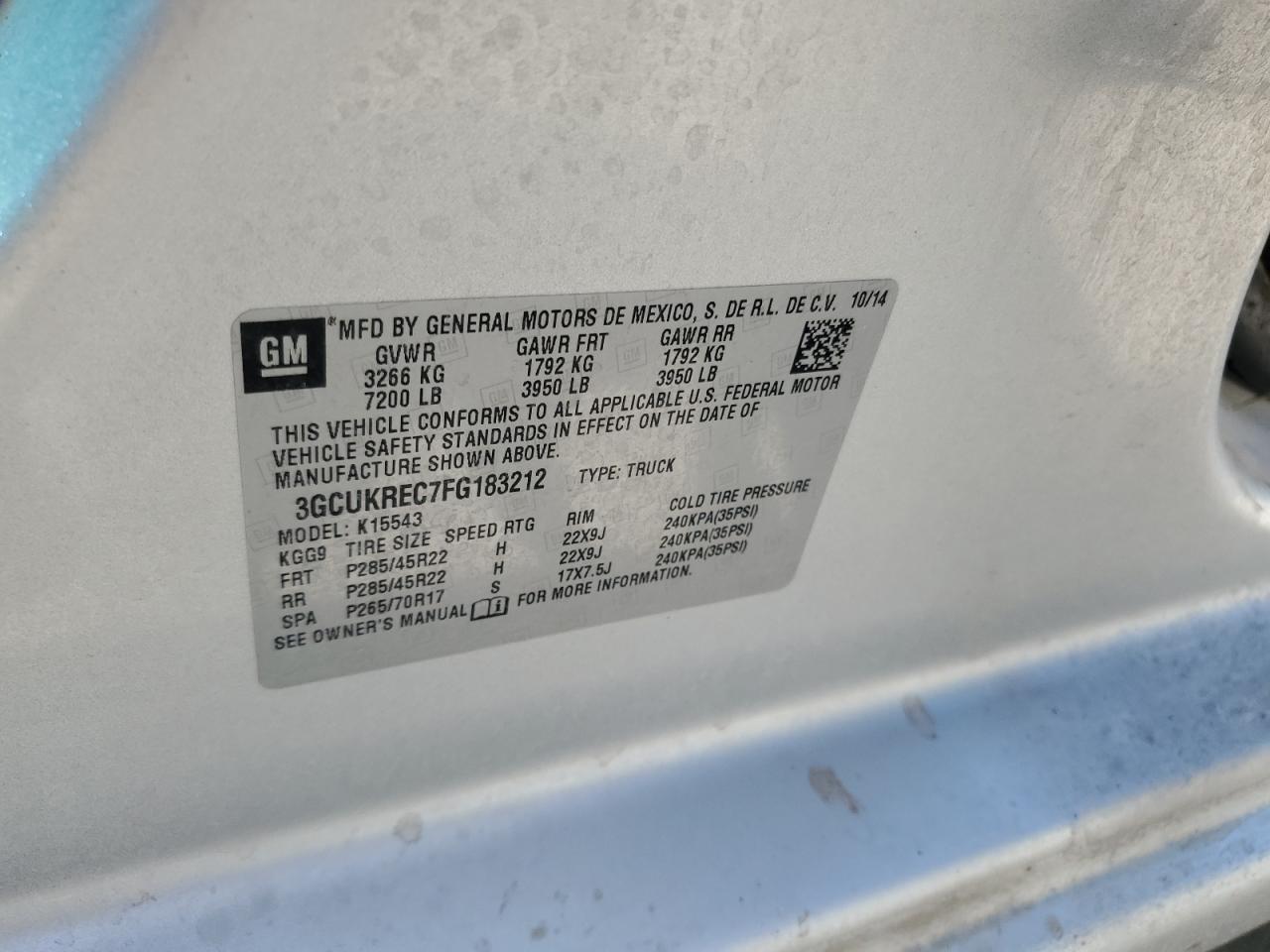 Lot #3198216741 2015 CHEVROLET SILVERADO