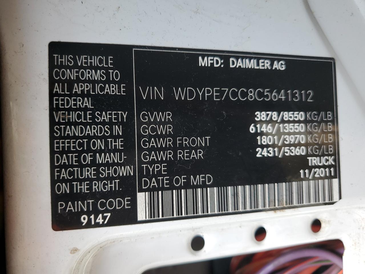 Lot #3301605756 2012 FREIGHTLINER SPRINTER 2