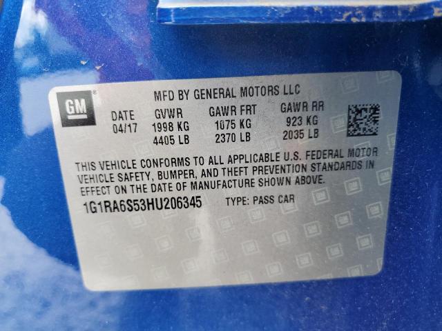 2017 CHEVROLET VOLT LT - 1G1RA6S53HU206345