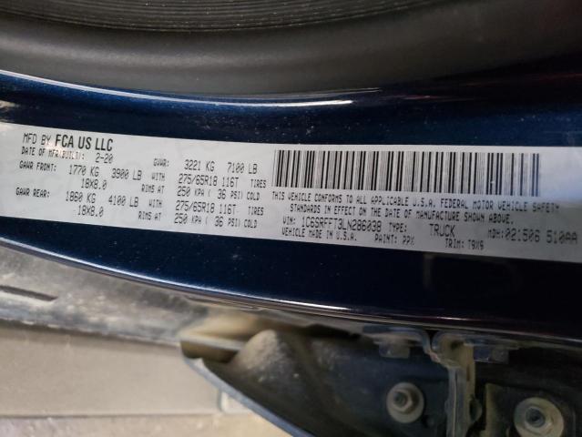 2020 RAM 1500 BIG H 1C6SRFFT3LN286038