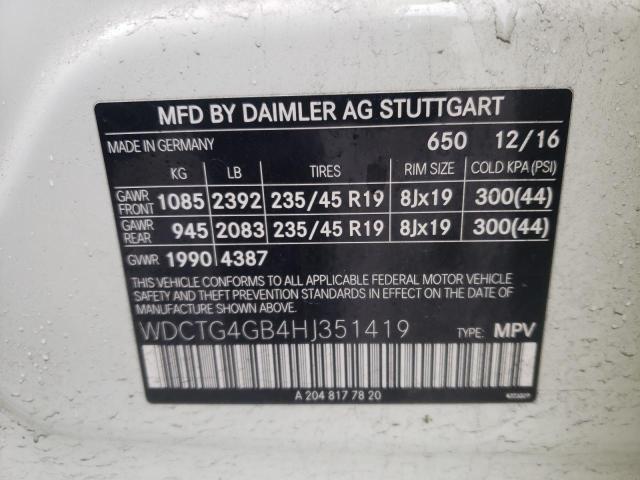 2017 MERCEDES-BENZ GLA 250 4M WDCTG4GB4HJ351419
