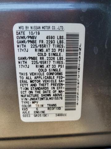 2020 NISSAN ROGUE S - JN8AT2MT3LW015576