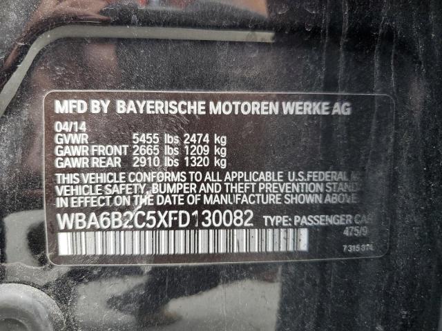 2015 BMW 650 I GRAN WBA6B2C5XFD130082