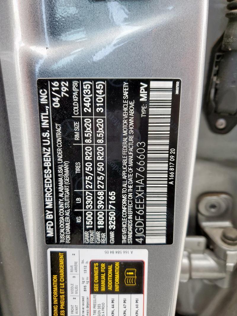 2017 MERCEDES-BENZ GLS 450 4MATIC 4JGDF6EEXHA766603