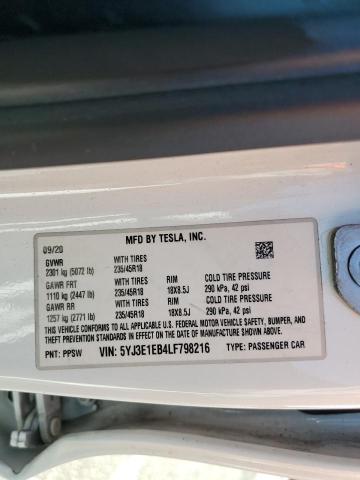 2020 TESLA MODEL 3 5YJ3E1EB4LF798216