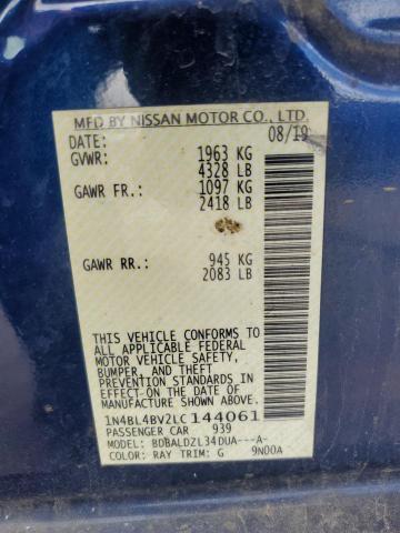 2020 NISSAN ALTIMA S - 1N4BL4BV2LC144061