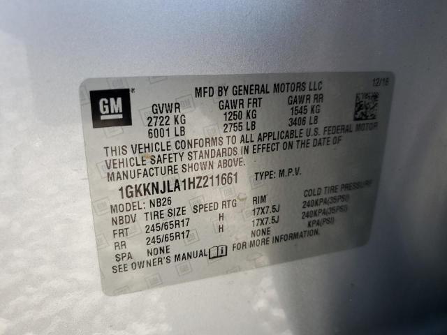 2017 GMC ACADIA SL 1GKKNJLA1HZ211661